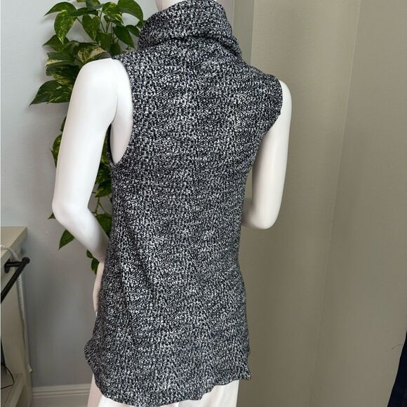 Dolan Black Cowl Neck Sweater with Marled Texture - Picture 2 of 3